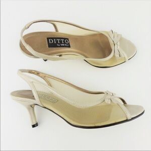 Ditto by VanEli Mesh Open Toe Kitten Heels 6
